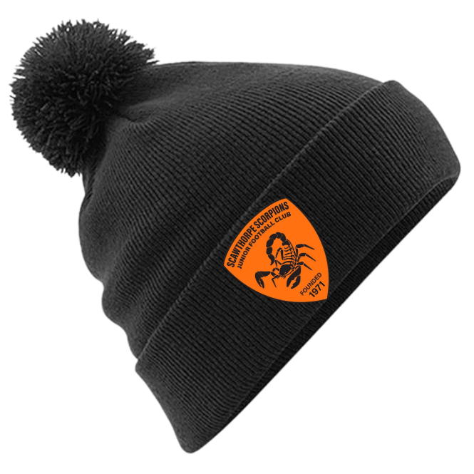 Scawthorpe Scorpions Embroided Pom Pom Beanie