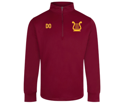 Clyde Apollo Half Zip Tracksuit Burgendy (Embroided) (Harp Logo)