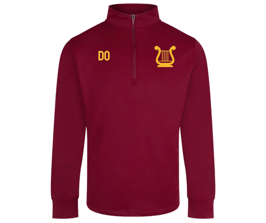Clyde Apollo Half Zip Tracksuit Burgendy (Embroided) (Harp Logo)