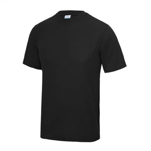 Black polyester t-shirt for personalisation